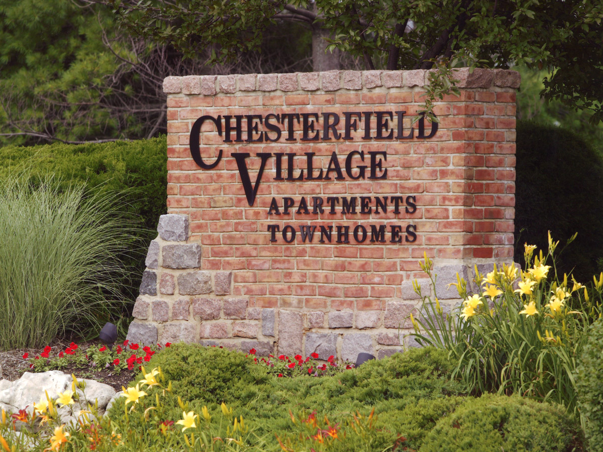 Chesterfield Village Apartments brick signage
