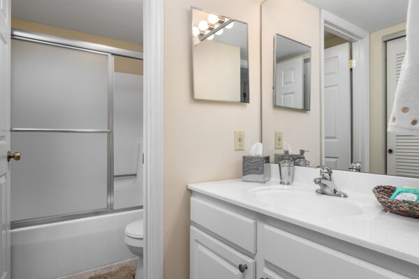A separated bathroom at Chesterfield Village Apartments
