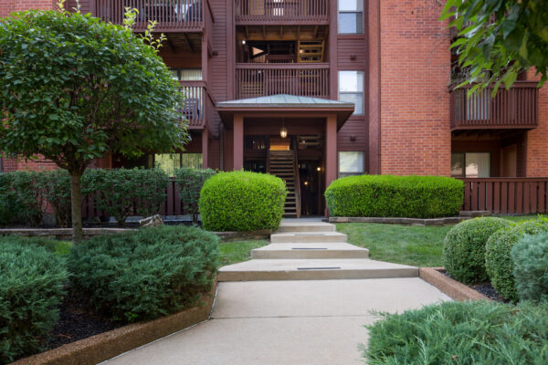 An entry to the apartments at Chesterfield Village Apartments